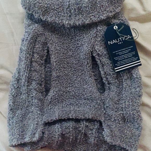 Brand New Nautica Gray Chenille Dog Sweater - Picture 3 of 10